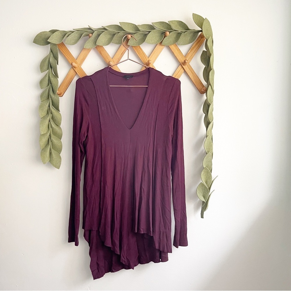 Sen Nora Ribbed Maroon Top